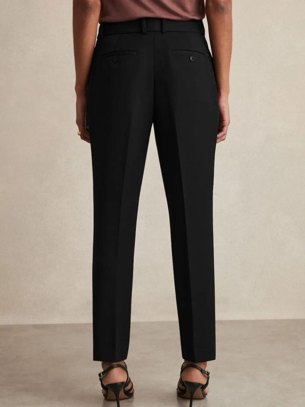 Reiss Black Gabi Petite Slim-Fit Suit Trousers