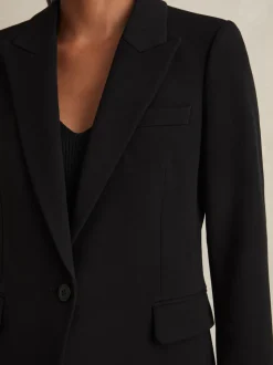 Reiss Black Gabi Petite Tailored Single Breasted Suit Blazer