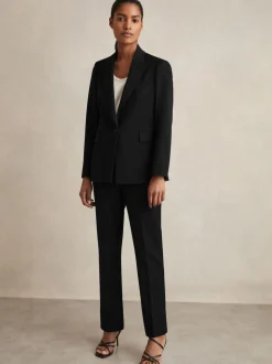 Reiss Black Gabi Slim-Fit Suit Trousers