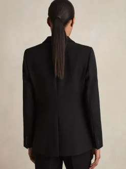 Reiss Black Gabi Tailored Single Breasted Suit Blazer
