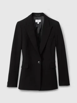 Reiss Black Gabi Tailored Single Breasted Suit Blazer