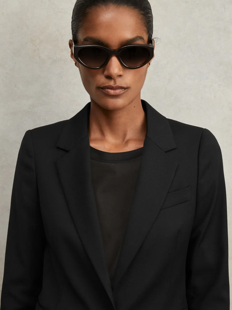 Reiss Black Haisley Petite Single Breasted Suit Blazer