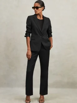 Reiss Black Haisley Petite Single Breasted Suit Blazer