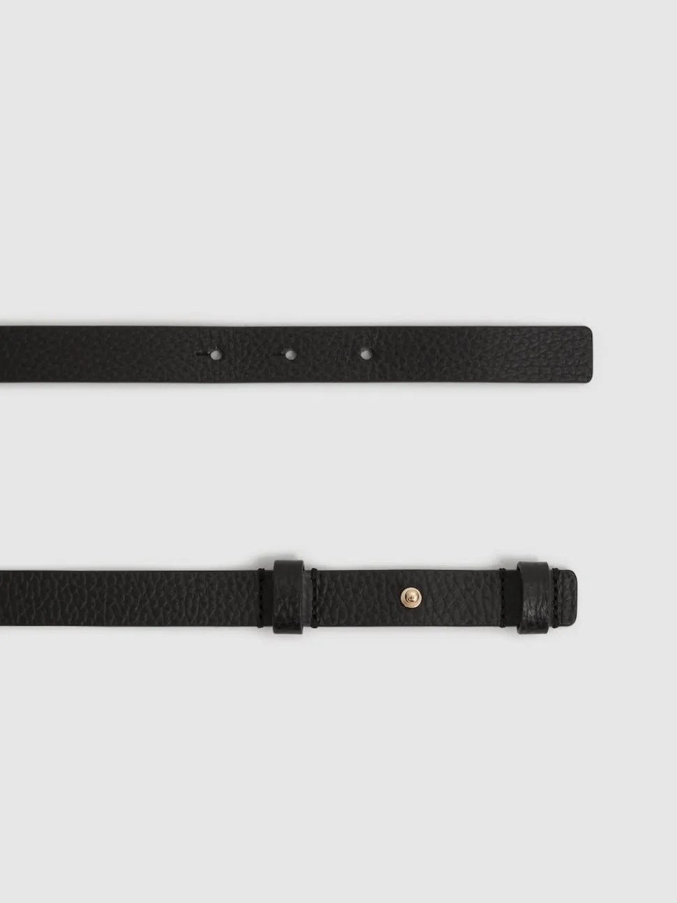 Reiss Black Hayley Leather Square Hinge Belt