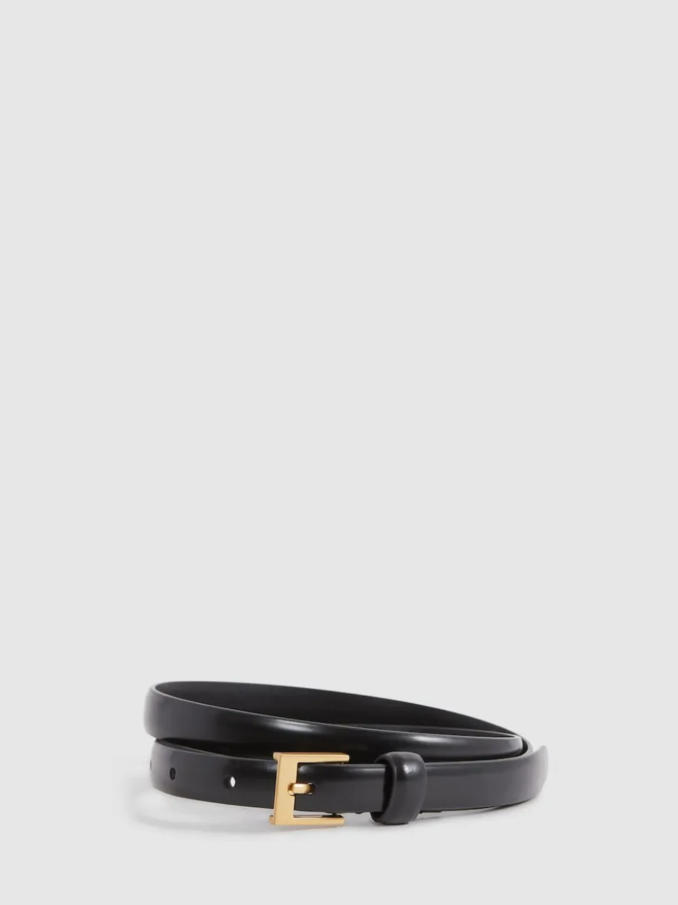 Reiss Black Holly Thin Leather Belt