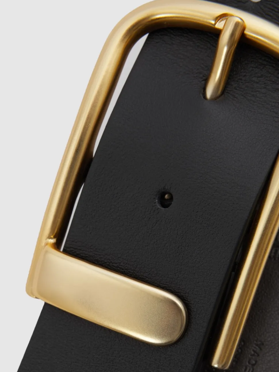 Reiss Black Iyla Leather Half-Keeper Belt