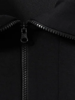 Reiss Black Laney Premium Interlock Half-Zip Sweatshirt