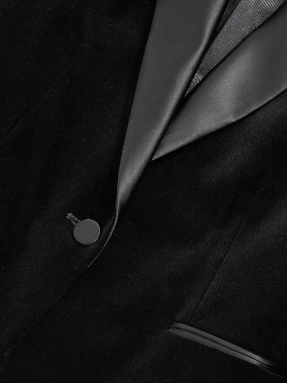 Reiss Black Myrtle Velvet Single Breasted Suit Blazer