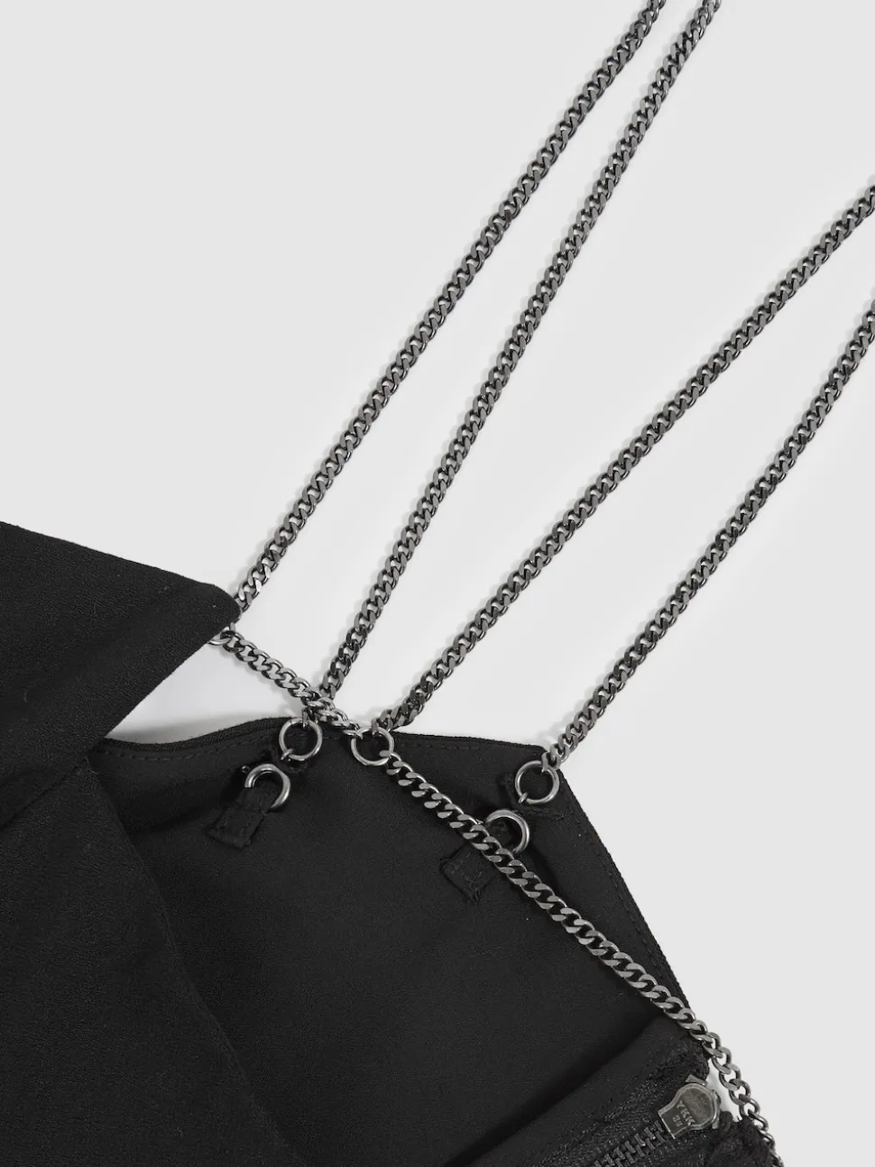 Reiss Black Olara Chain-Strap Wide-Leg Jumpsuit