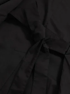 Reiss Black Osbourne Cotton Blend Double Breasted Belted Jacket