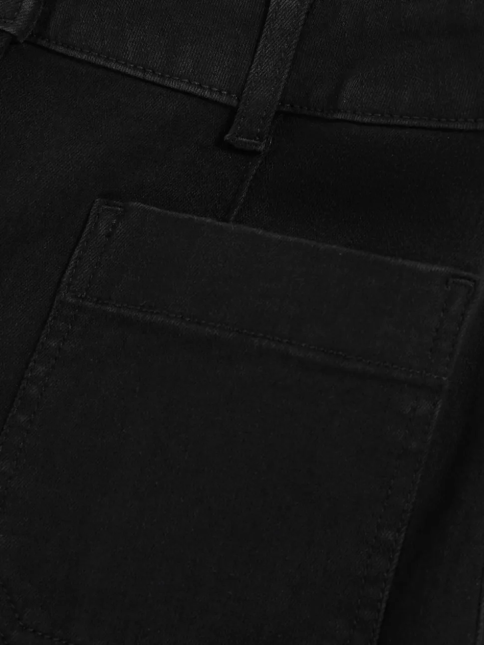 Reiss Black Sakura Patch-Pocket Flared Jeans