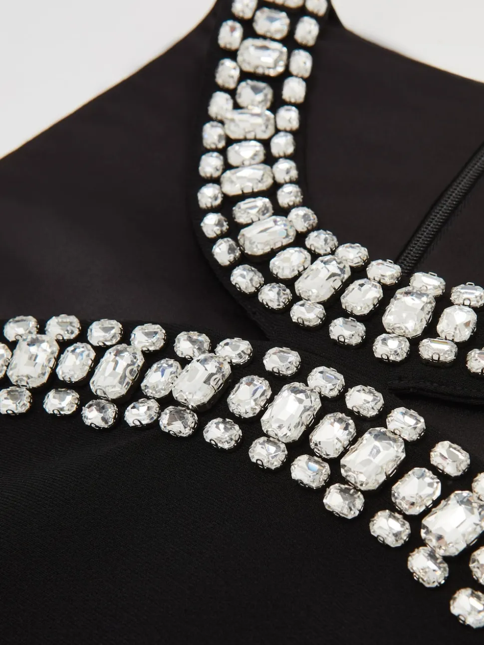 Reiss Black Simone Crystal-Embellished Cut-Out Jumpsuit