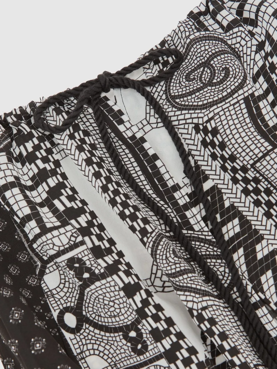 Reiss Black/Ivory Inara Scarf-Print Wide-Leg Jumpsuit