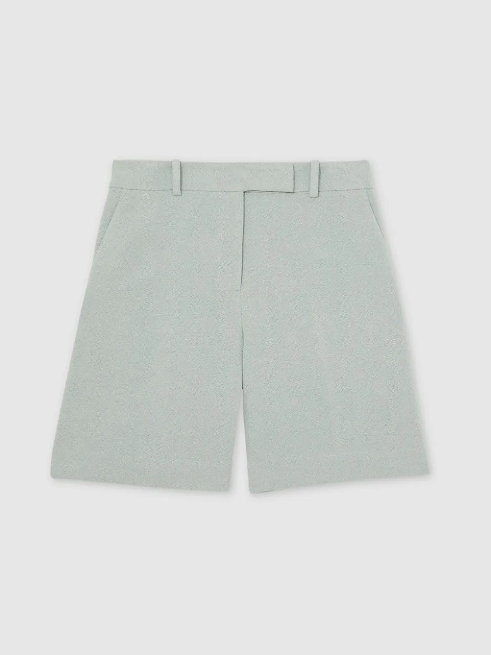 Reiss Blue Dalora Tailored Bermuda Shorts with Linen