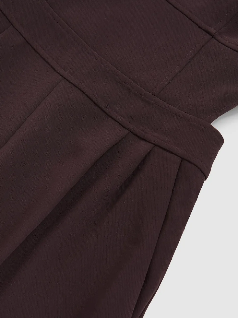 Reiss Burgundy Dion Petite Wide-Leg Cut-Out Jumpsuit