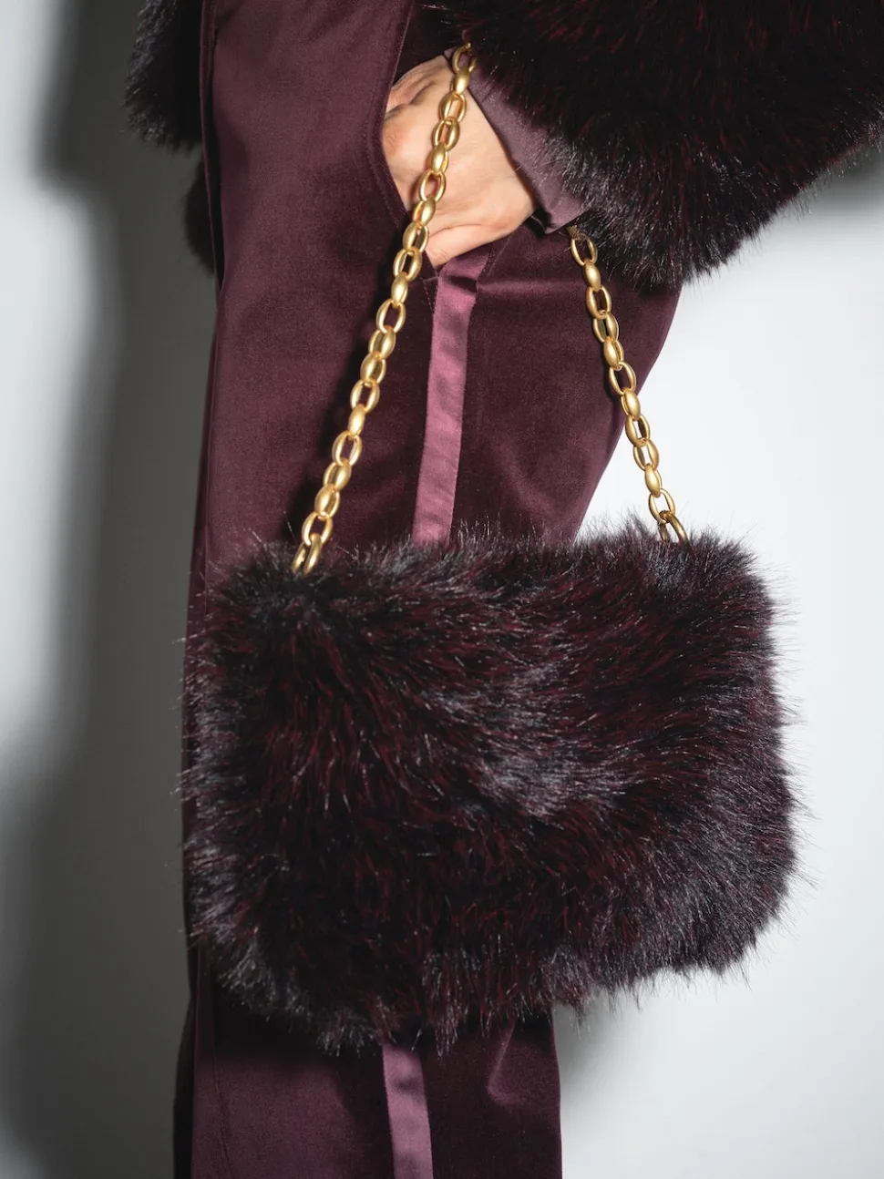 Reiss Burgundy Elia Velvet Tuxedo-Stripe Flared Trousers