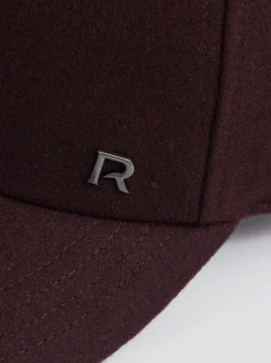 Reiss Burgundy Fiona Wool-Blend Flannel Baseball Cap