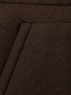 Reiss Chocolate Bernie Premium Interlock Wide-Leg Joggers