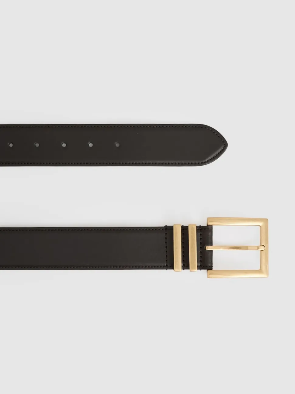 Reiss Chocolate Brompton Leather Belt