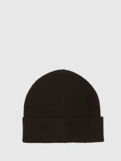 Reiss Chocolate Filipa Wool-Blend Tipped Beanie