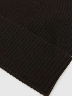 Reiss Chocolate Filipa Wool-Blend Tipped Beanie