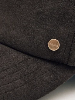 Reiss Chocolate Nicky Faux Suede Baseball-Style Cap