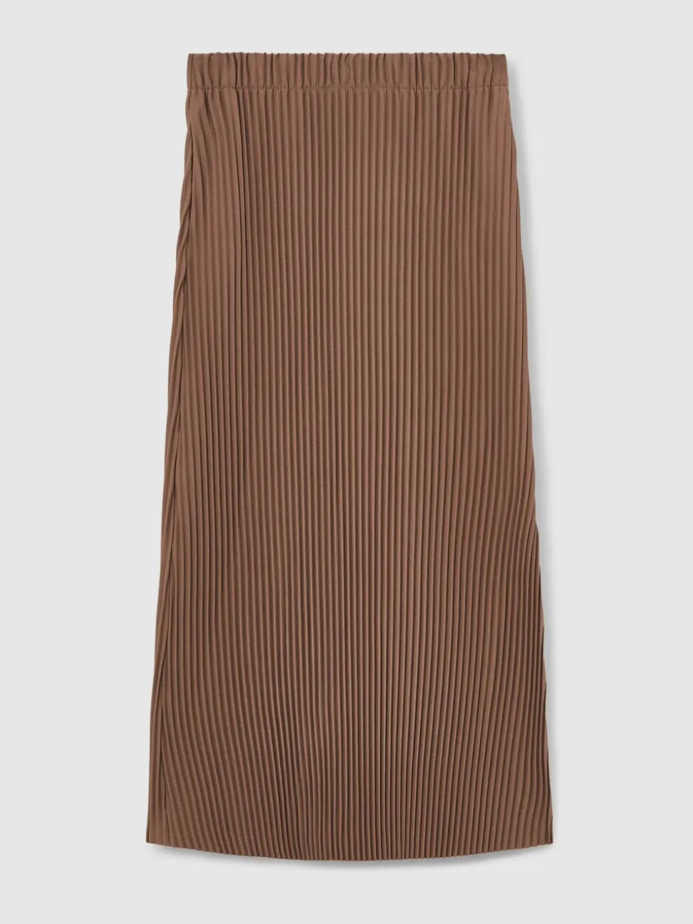 Reiss Chocolate Pippa Pleated Jersey Midi Skirt