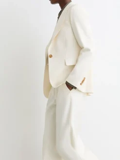 Reiss Cream Malin Single-Breasted Tailored Blazer