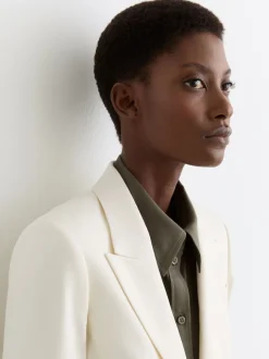 Reiss Cream Malin Single-Breasted Tailored Blazer