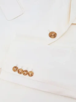 Reiss Cream Malin Single-Breasted Tailored Blazer