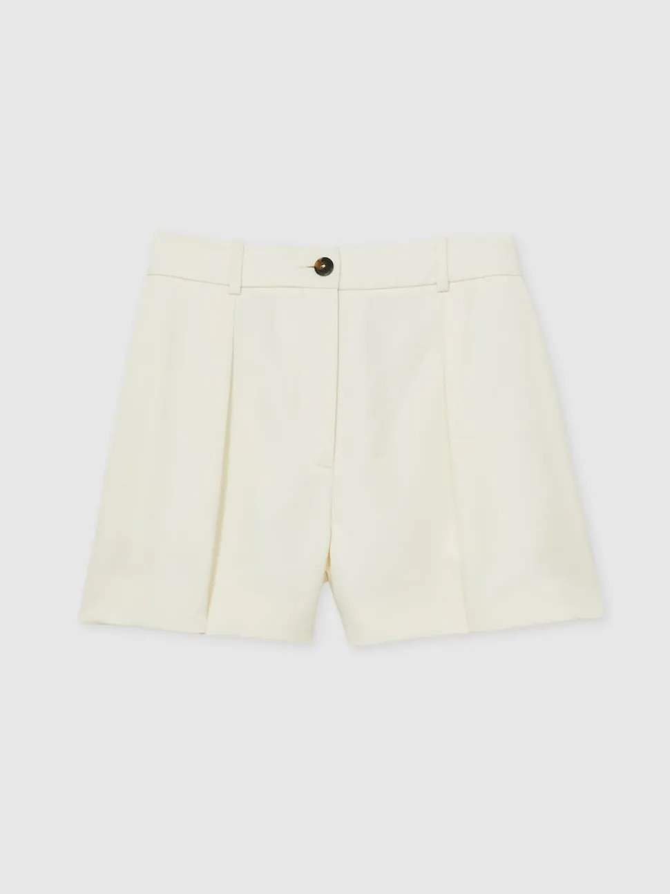 Reiss Cream Millie Single-Pleat Tailored Shorts
