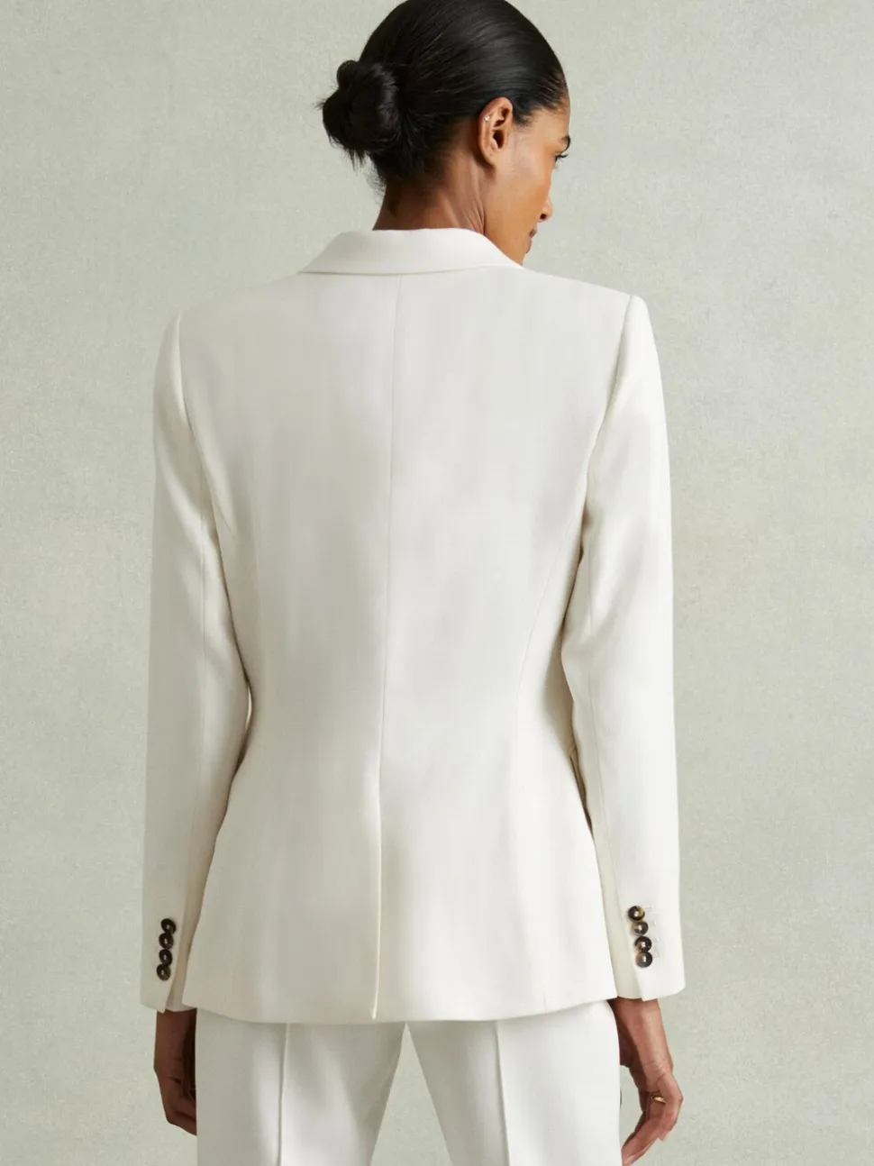 Reiss Cream Millie Tailored Single Breasted Suit Blazer