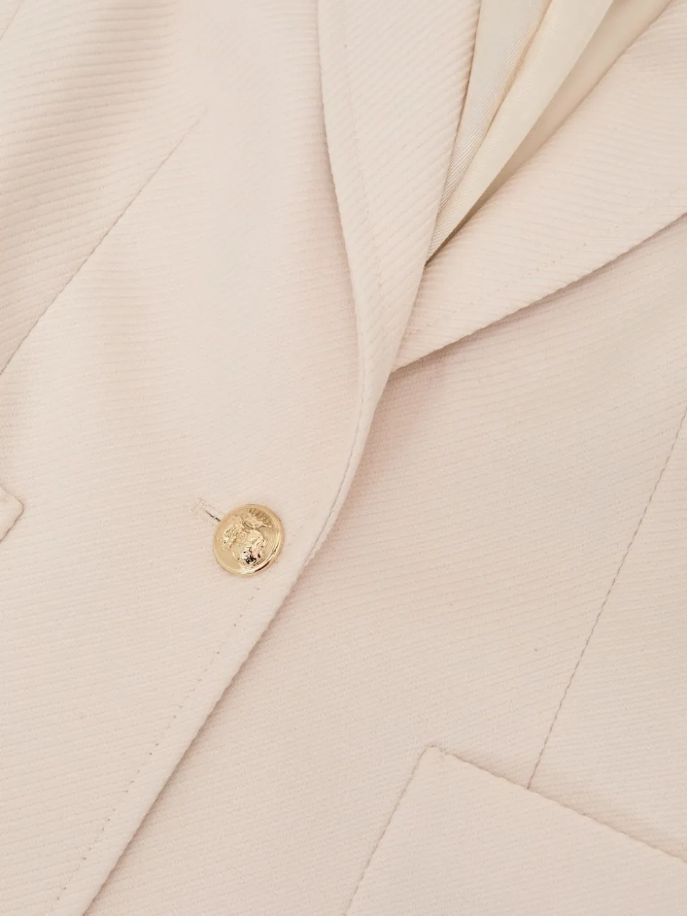 Reiss Cream Soren Wool-Blend Single-Breasted Blazer
