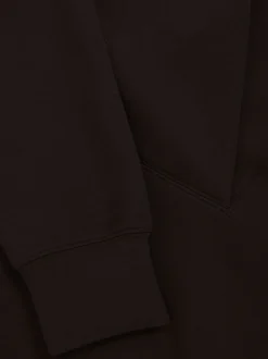 Reiss Dark Chocolate Annabel Interlock Shawl-Neck Sweatshirt with Modal