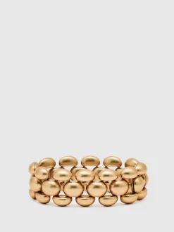 Reiss Gold Darcy Tone Dome Link Bracelet