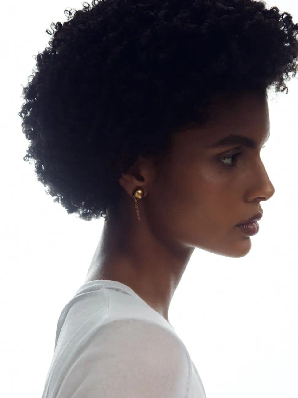 Reiss Gold Demi Double Stud Earrings