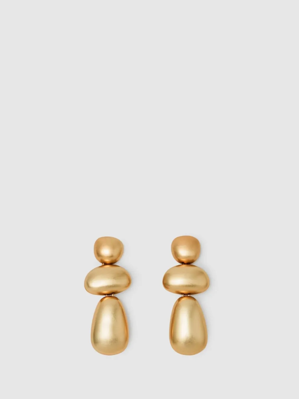 Reiss Gold Dinah Tone Dome Drop Earrings