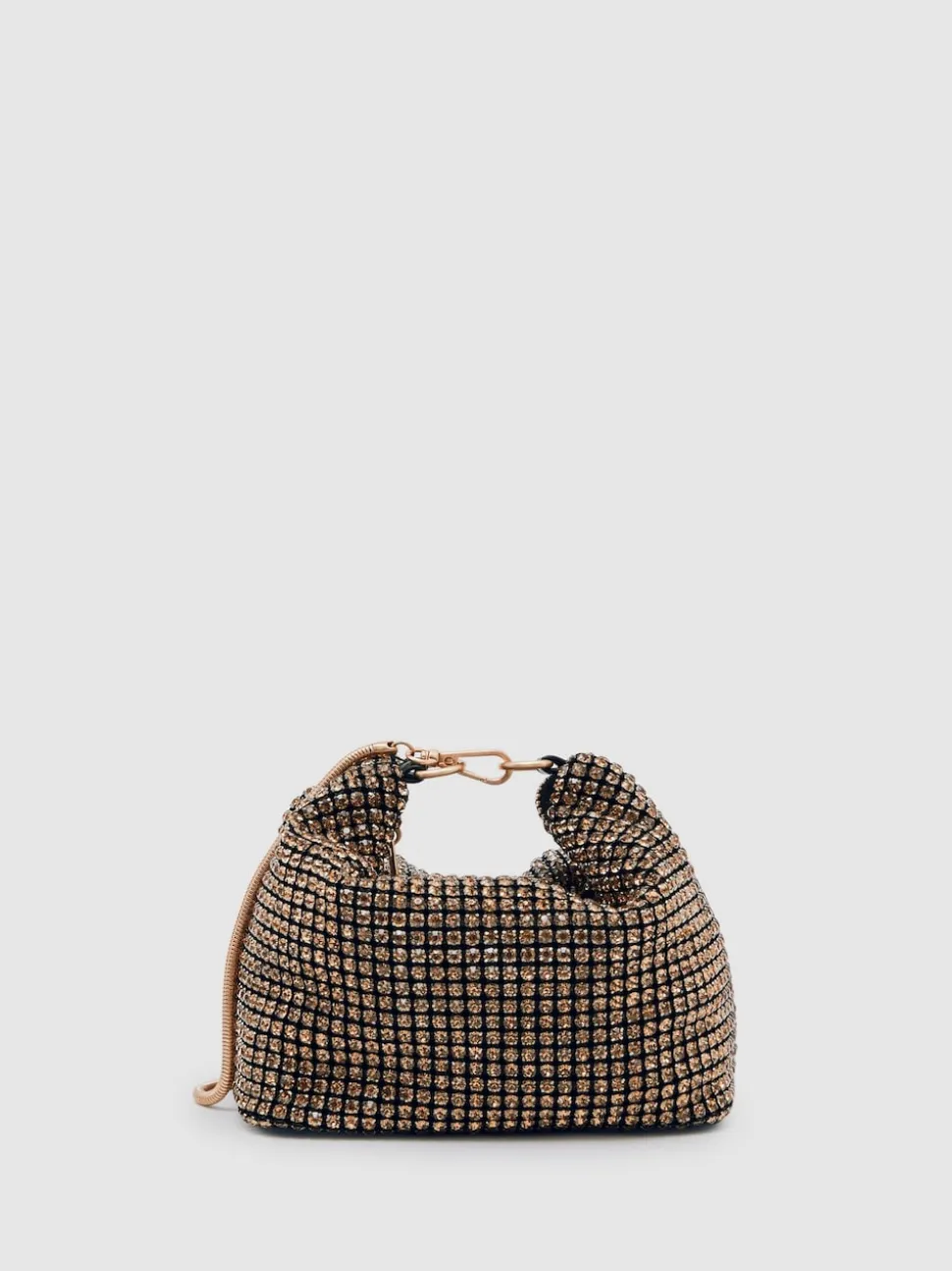 Reiss Gold Leah Crystal Bracelet Pouch Bag