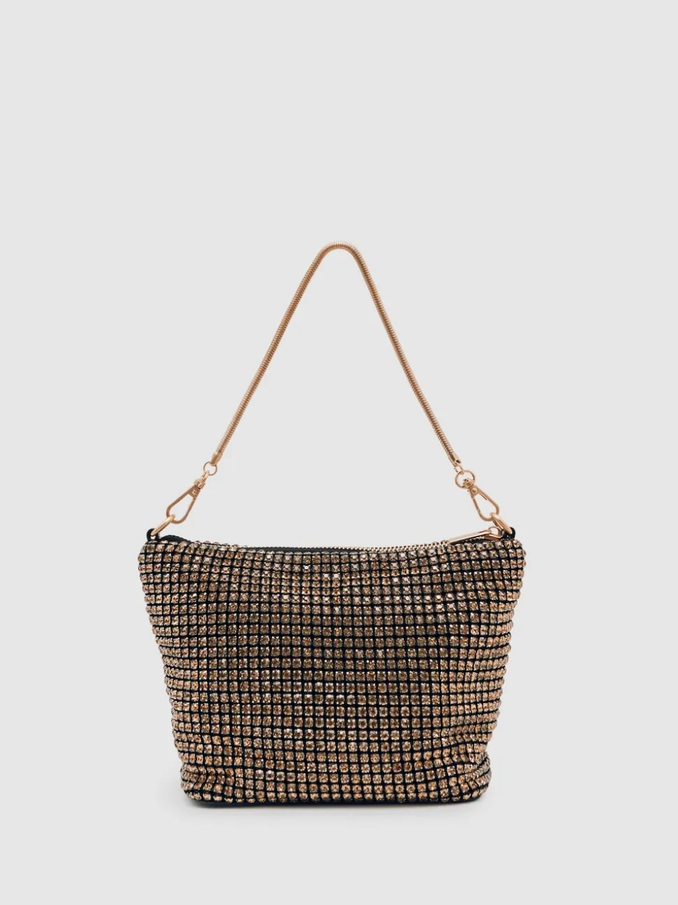 Reiss Gold Leah Crystal Bracelet Pouch Bag