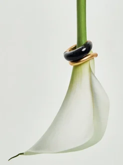 Reiss Gold Samira Tone Scoop Enamel Hoop Earrings