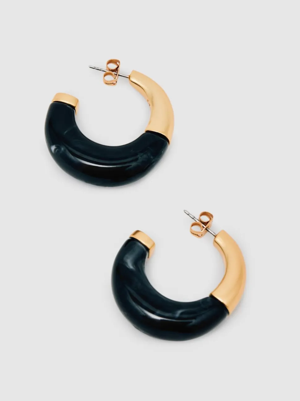 Reiss Gold Samira Tone Scoop Enamel Hoop Earrings
