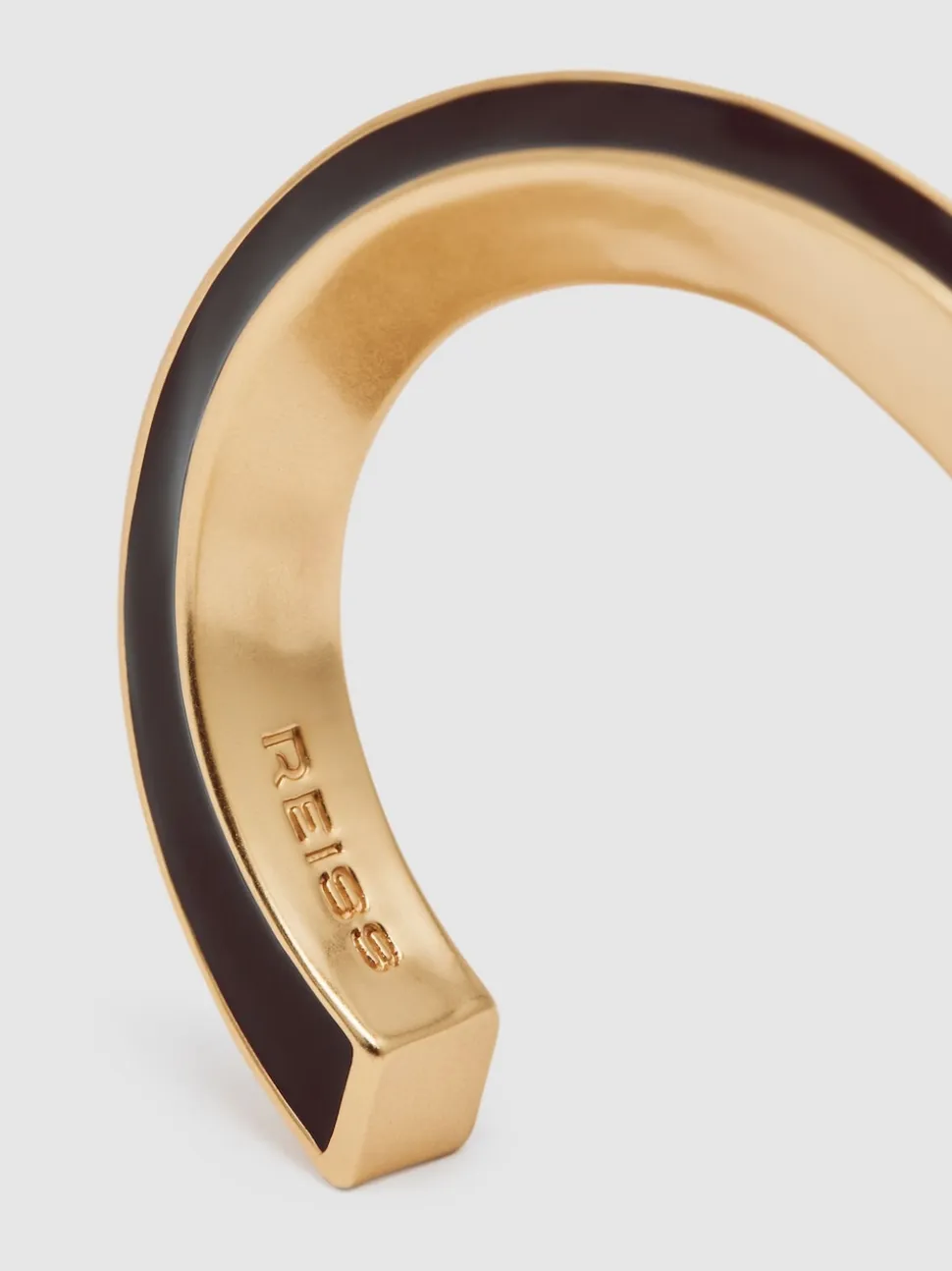 Reiss Gold Thea Tone Twist Enamel Cuff Bracelet