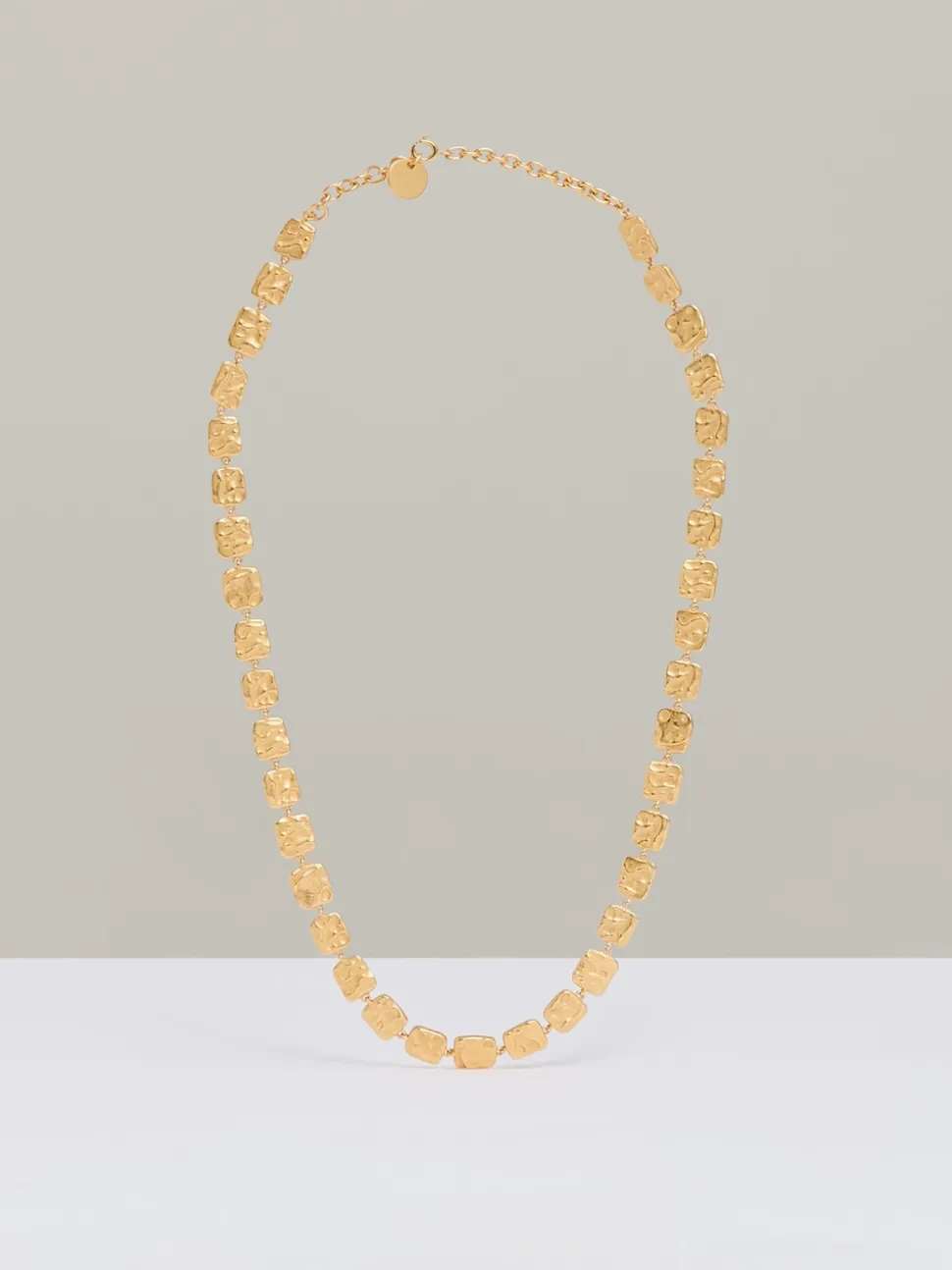 Reiss Gold Tone Mila Molten Square Necklace