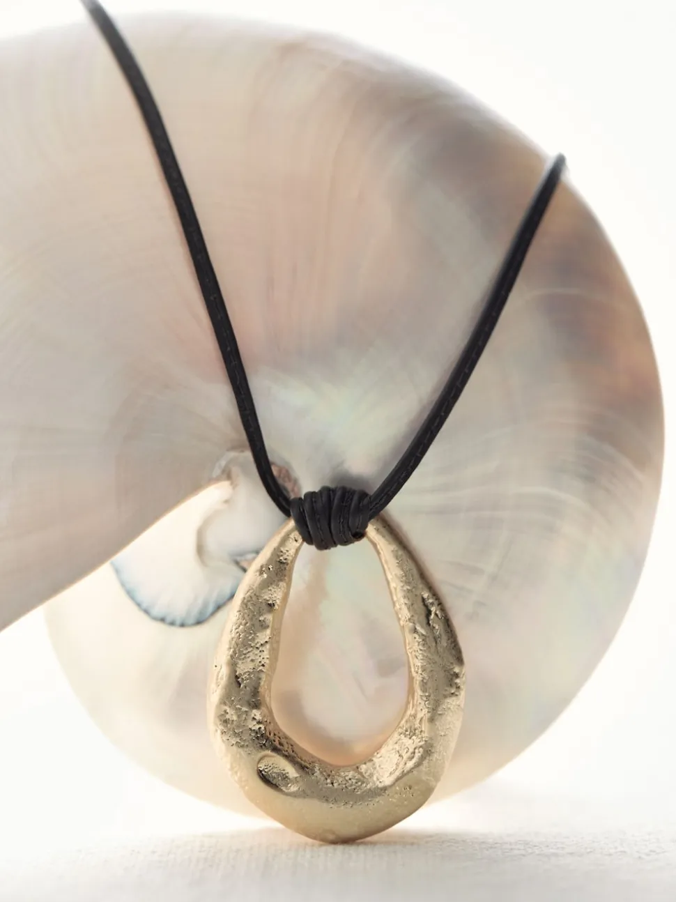 Reiss Gold Tone Momo Molten Link Pendant Necklace