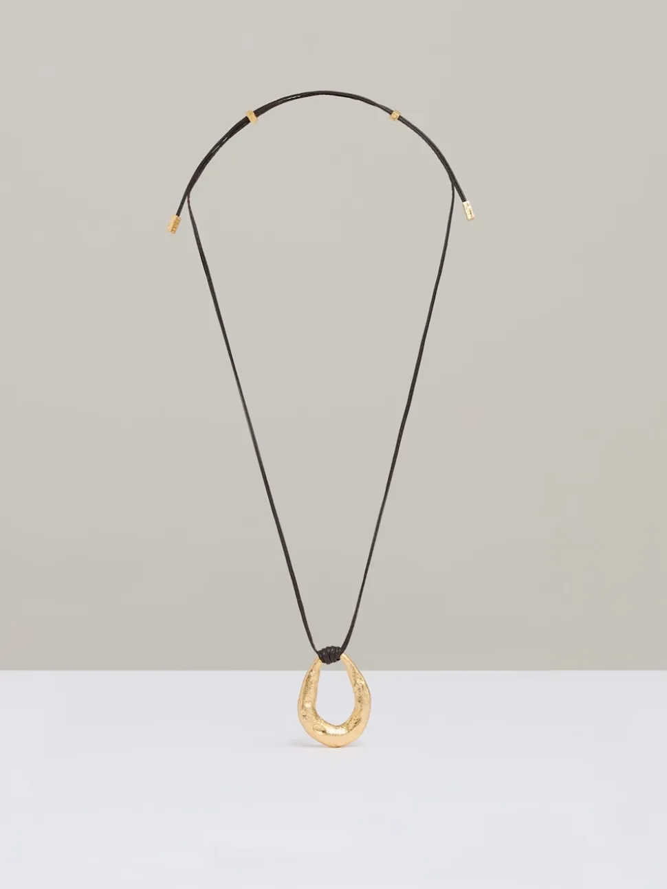 Reiss Gold Tone Momo Molten Link Pendant Necklace
