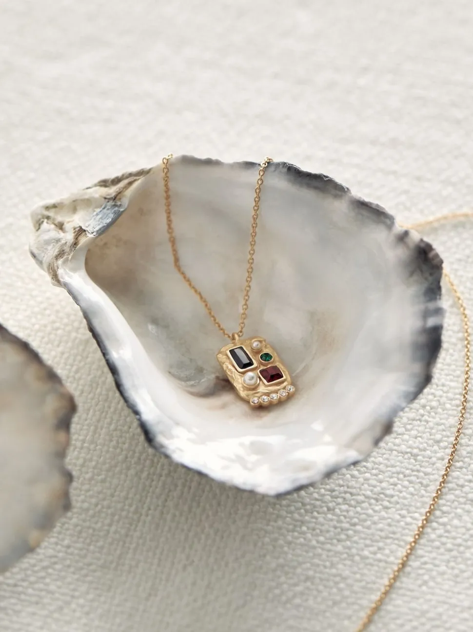 Reiss Gold Tone Skylar Crystal Rectangle Pendant Necklace