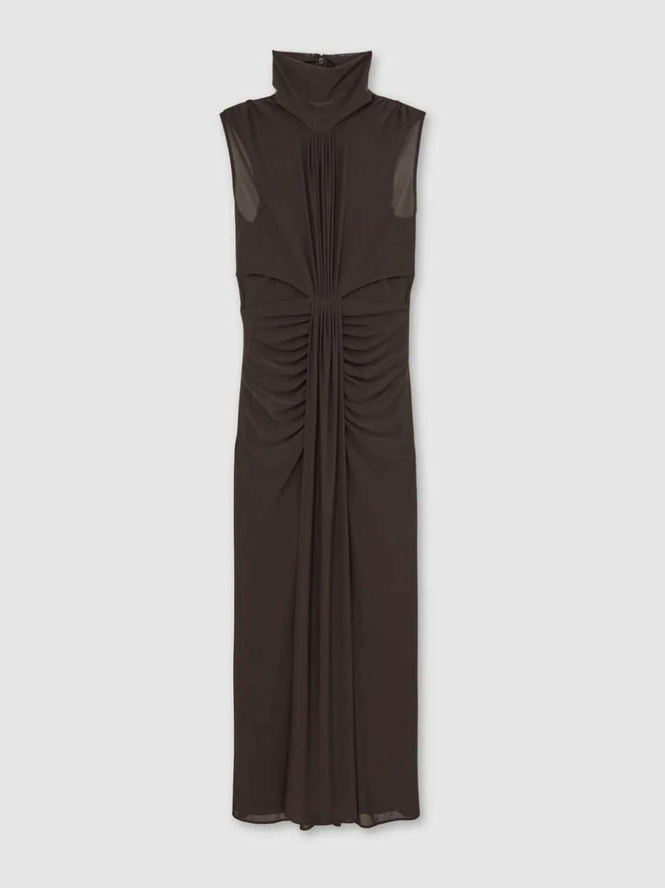 Reiss Grape Daniella Ruched Sleeveless Maxi Dress