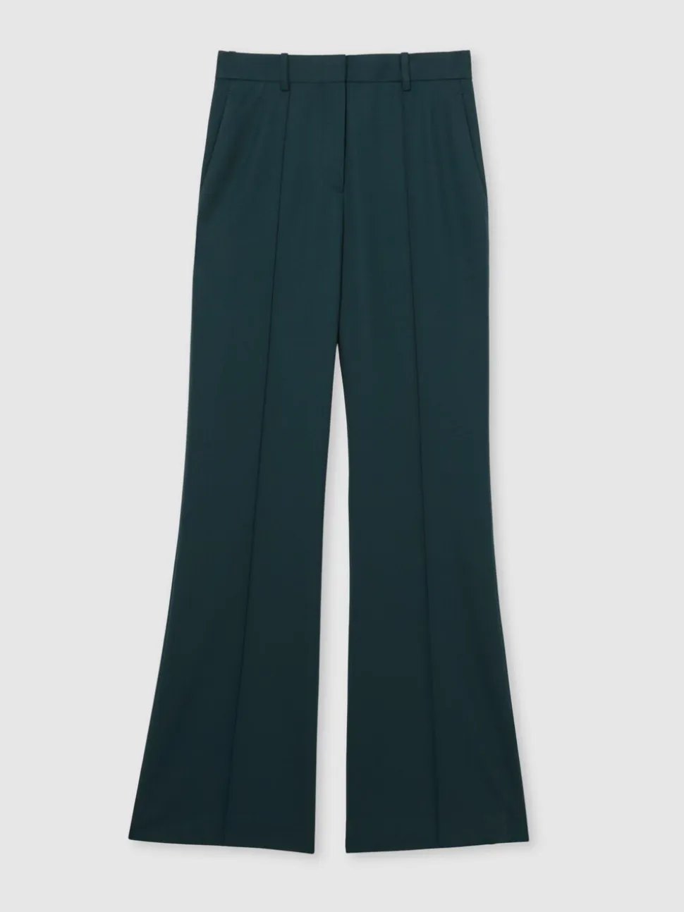 Reiss Green Jade Wool-Blend Wide-Leg Suit Trousers
