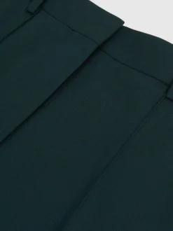Reiss Green Jade Wool-Blend Wide-Leg Suit Trousers