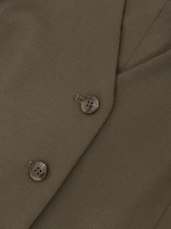 Reiss Green Solene Wool-Blend Tailored Waistcoat
